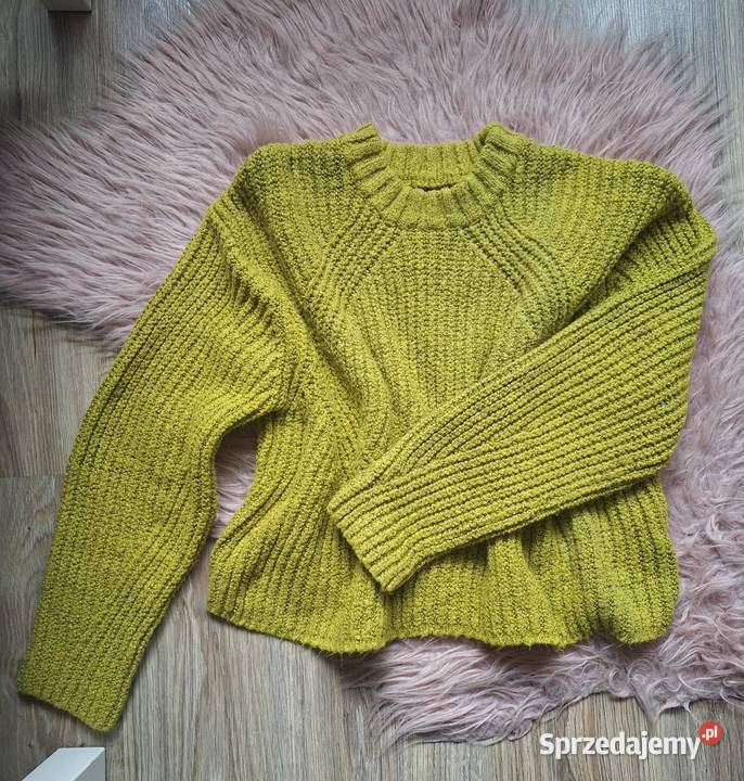 Neonowy zielony sweterek ciepły oversize zimowy Kraków sprzedam