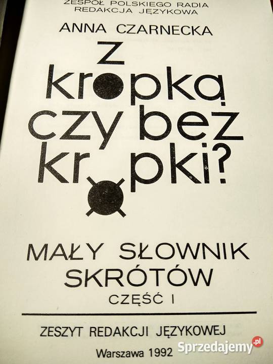 Ok Z Kropką Czy Bez Z kropką czy bez kropki unikatowe książki Bródn antykwariaty Warszawa