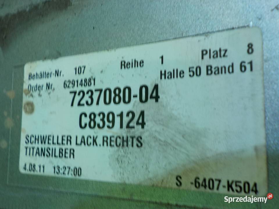 BMW 5 F10 20 D 11r SEDAN 4D listwa progu prawa osobowe Suków sprzedam