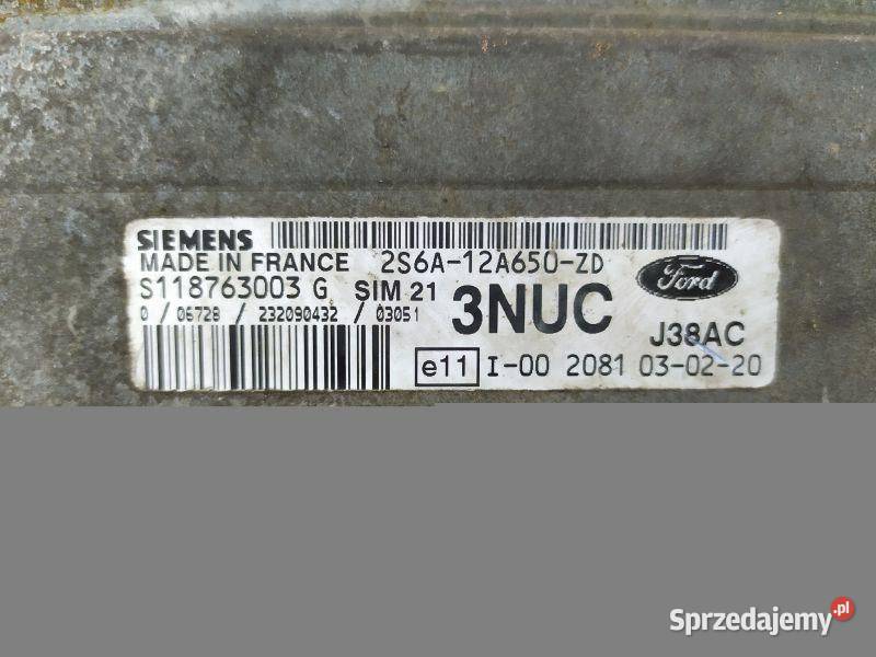 STEROWNIK SILNIKA 3NUC SIM21 FORD FOCUS II Czujniki i sterowniki Gliwice