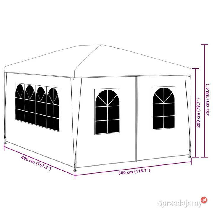 vidaXL Namiot imprezowy 3 x 4 m antracytowy Dom i Ogród