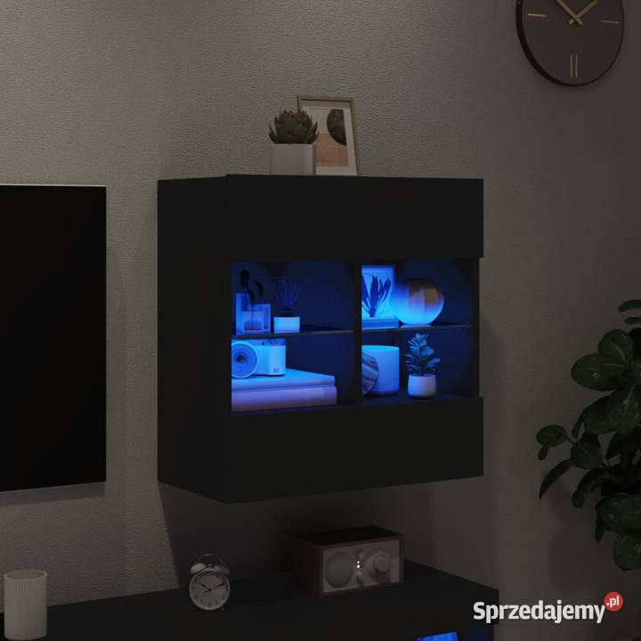 Ścienna szafka TV z LED czarna 585x30x605 mazowieckie Warszawa sprzedam