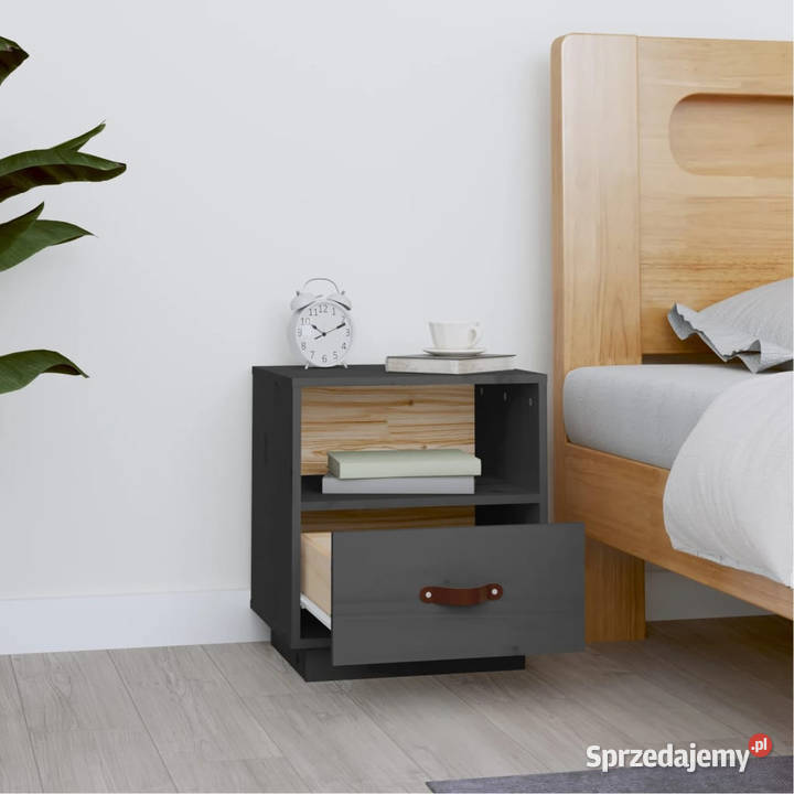 Szafka nocna szara 40x34x45 lite drewno sosnowe Warszawa sprzedam