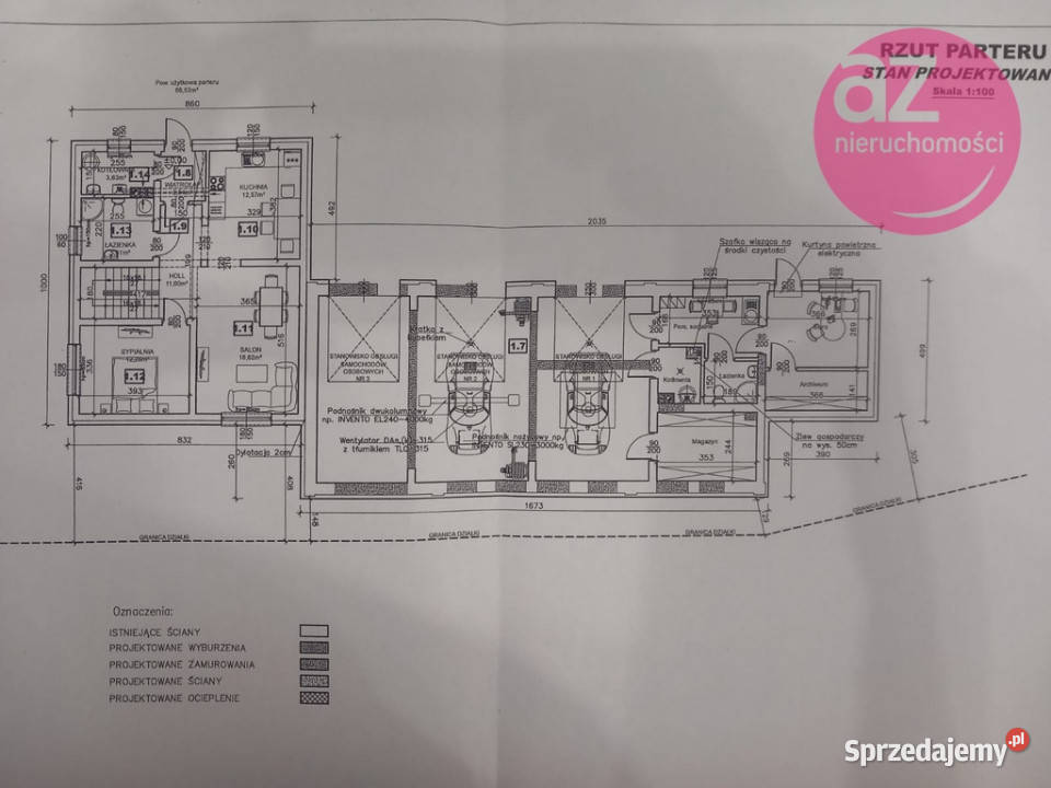 Budynek gospodarczy z projektem warsztatlokal Łużna