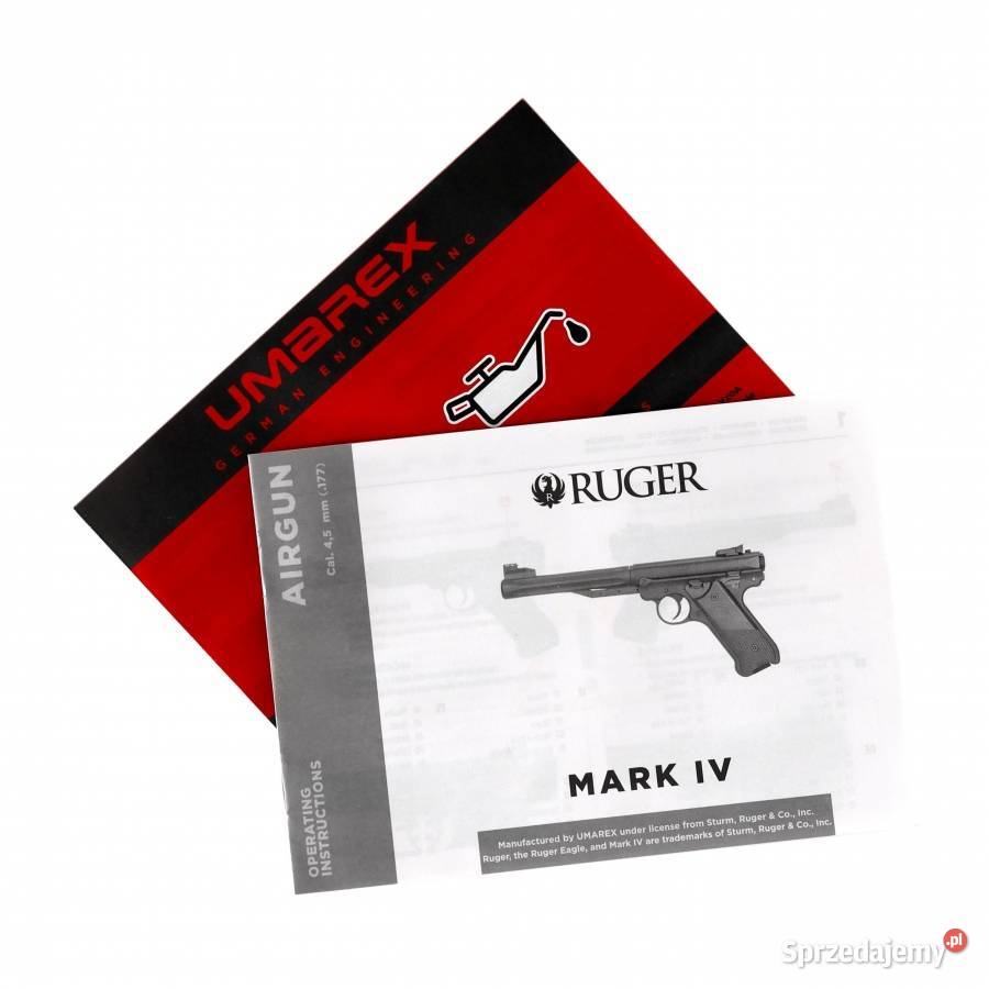 Pistolet wiatrówka Ruger Mark IV 45 mm srebrny Trzcianka sprzedam