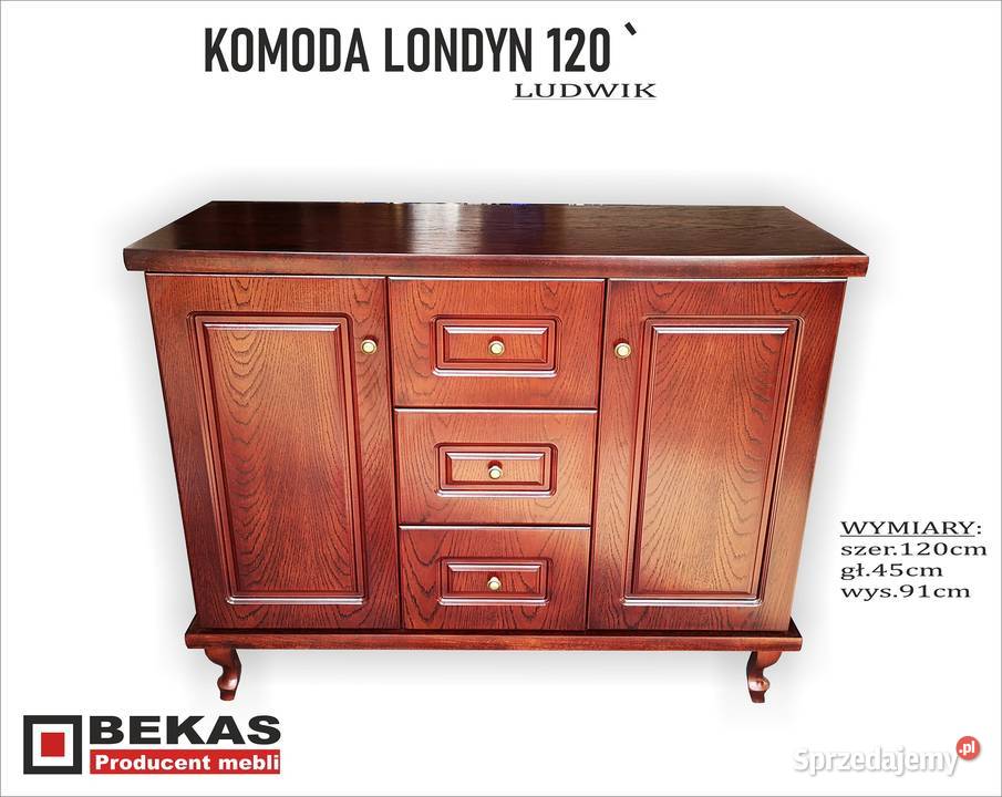 Śliczna Komoda 120 Londyn Ludwik Orzech BEKAS wielkopolskie sprzedam