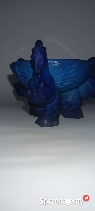 Stare czeskie szkło Styl Art deco lapis lazuli