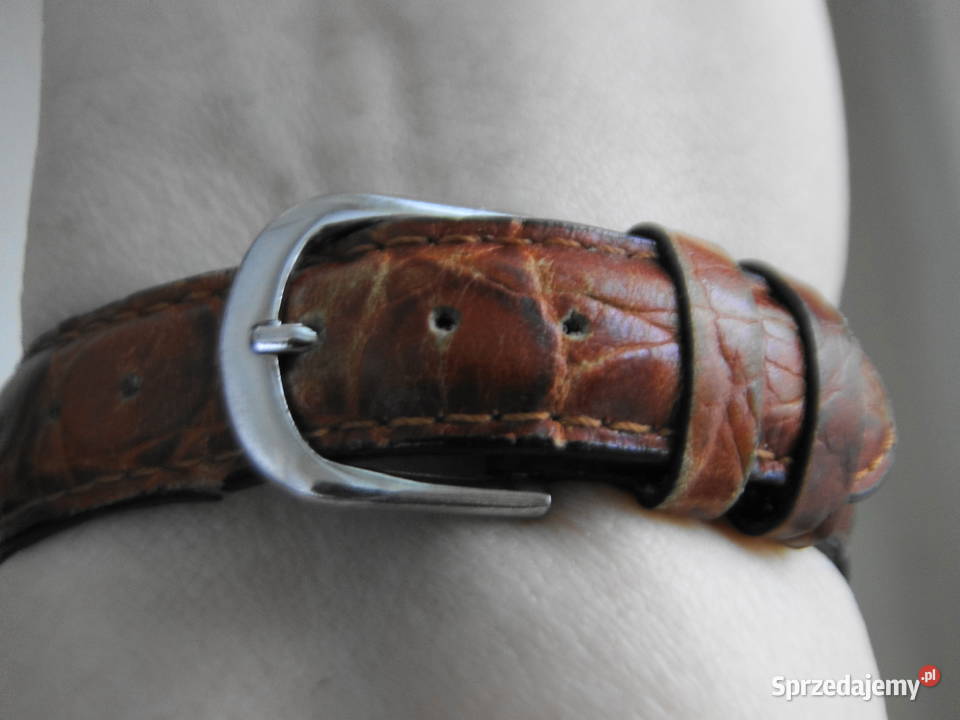 Elegancki zegarek na skórzanym pasku sprawny Damskie Damskie sprzedam