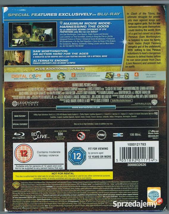Clash of the Titans 1 x BluRay 1 x DVD Filmy Lutomiersk
