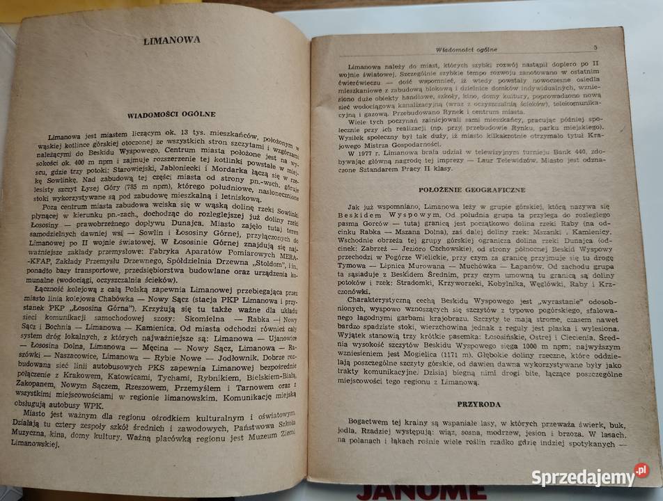 Limanowa Jan Wielek Mapy i przewodniki Kraków sprzedam