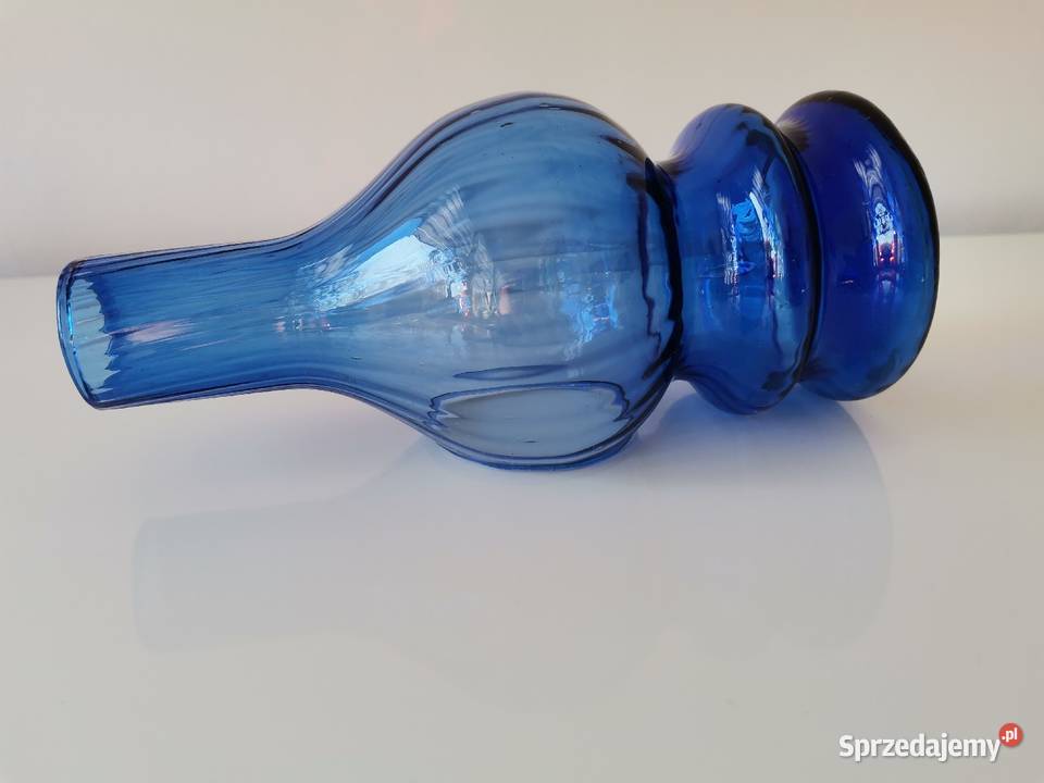 Stara niebieska nieużywana szklana lampka wodna Katowice
