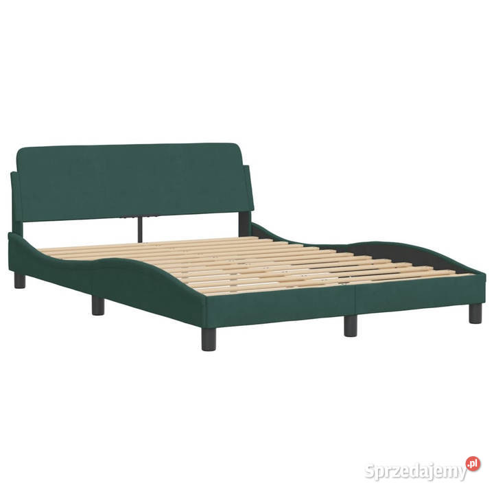 Rama łóżka bez materaca ciemnozielone aksamit 218cm mazowieckie sprzedam