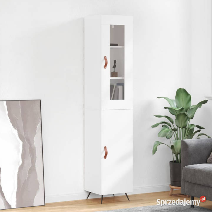 Wysoka szafka biała 345x34x180 materiał Warszawa
