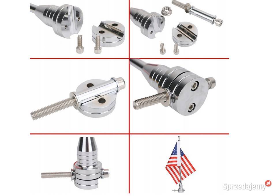 Maszt na motocykl skuter jacht rowe z flagą śląskie