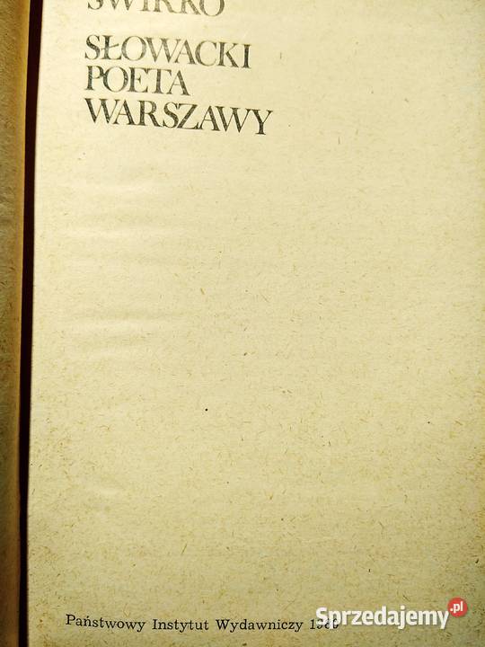 Słowacki Poeta Warszawy książki unikaty Warszawa sprzedam