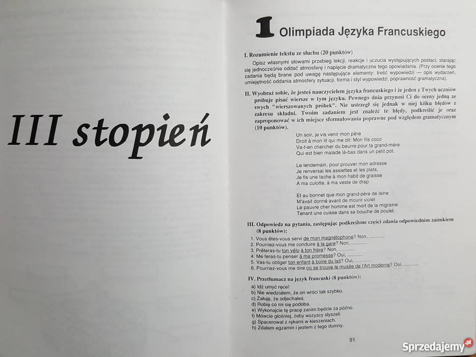 Książka Olimpiada języka francuskiego TESTY z Złotniki