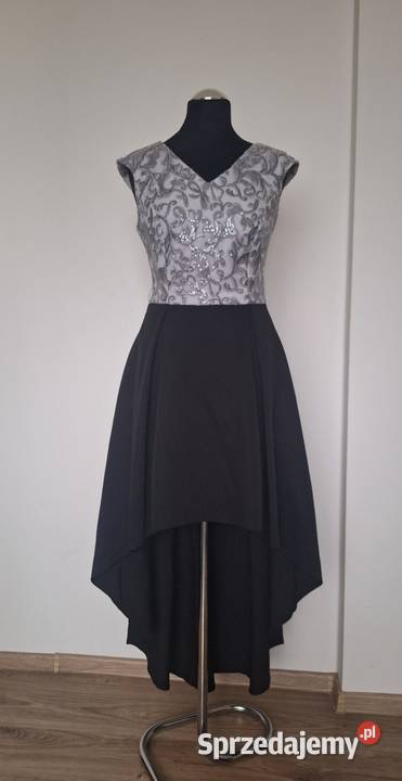 Piękna długa asymetryczna sukienka z cekinami Kraków