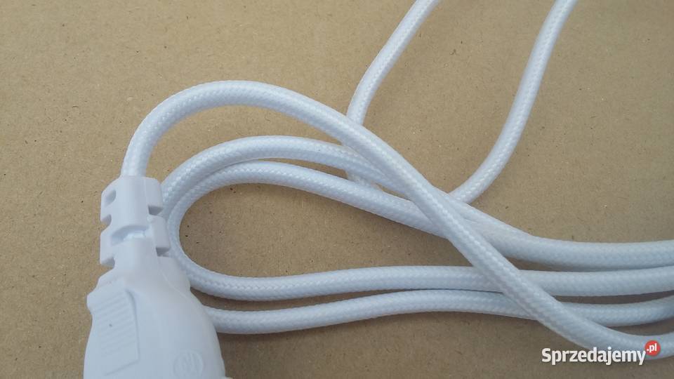 Przewód kabel do lampy z wtyczką oplot 170 biały Warszawa