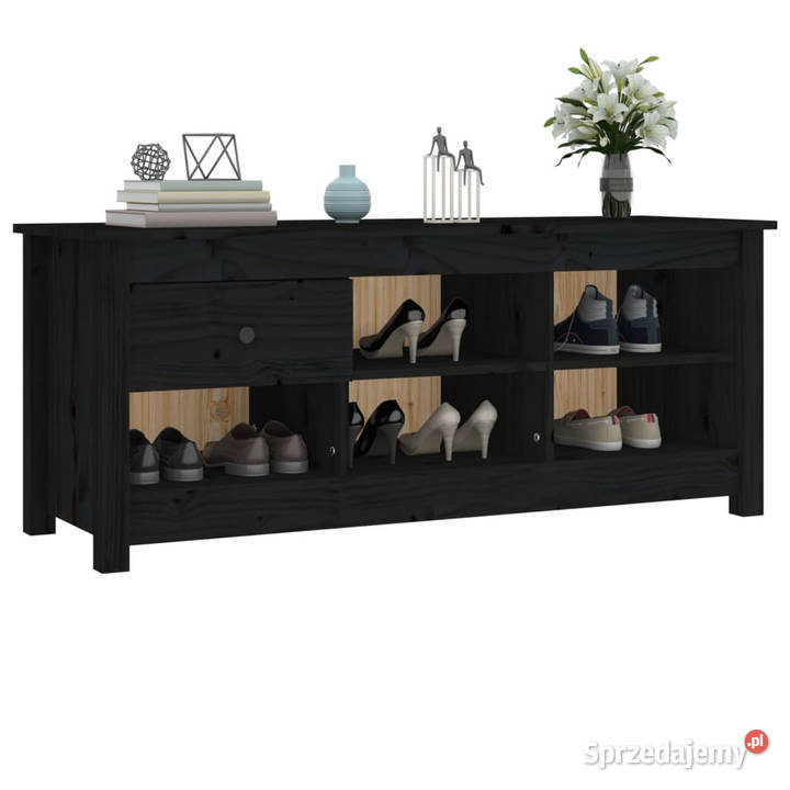 Szafka na buty czarna 110x38x455 lite drewno Warszawa