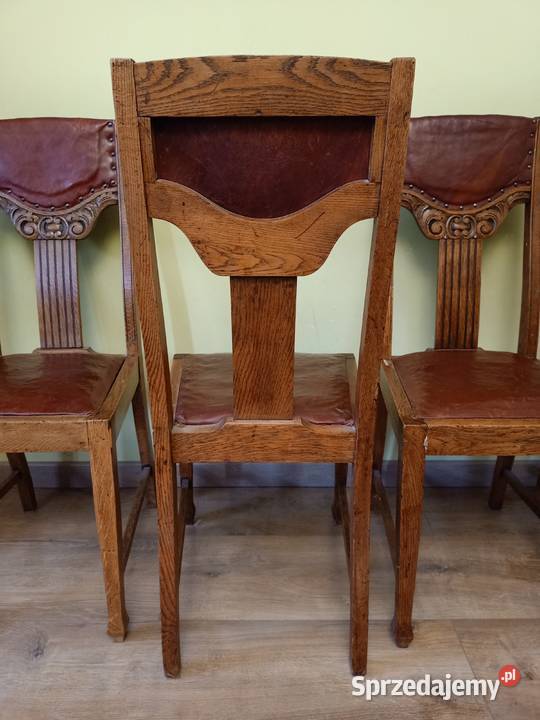 4 krzesła dębowe z 1907 roku sprzedam