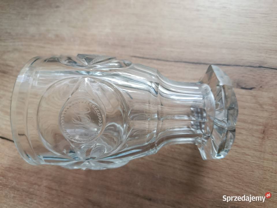 Kryształowy stary kielich puchar wazon grawer Choszczno