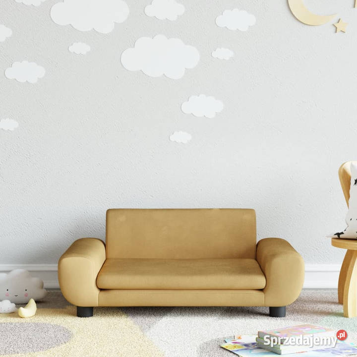 Sofa dzieci brązowa 70x45x33 aksamit WM3196391 mazowieckie Warszawa