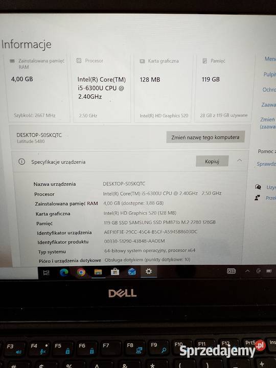 Laptop Dell Latitude 5480 i56300U SSD FHD Dotyk Intel Core i5