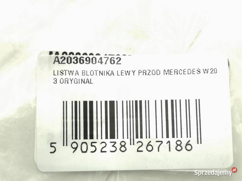 LISTWA BŁOTNIKA LEWY PRZÓD MERCEDES C W203 NOWA lubelskie