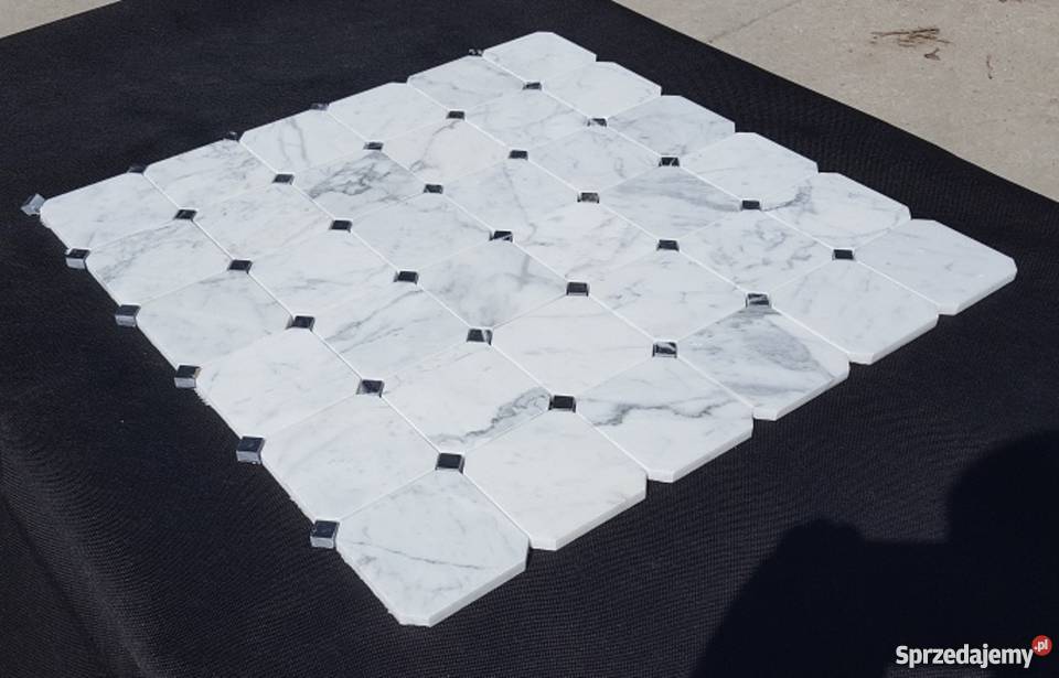 MOZAIKA BIANCO CARRARA OCTAGON DEKOR CZARNOBIAŁA dolnośląskie Bielawa