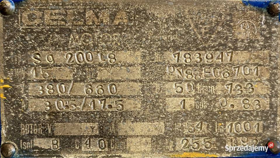 silnik elektryczny 15kW 733obr 3fazowy CELMA Części do elektronarzędzi Pigża