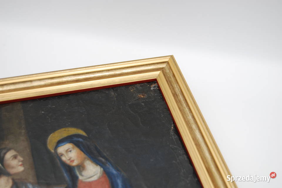 Obraz Nawiedzenie Św Elżbiety olej XIX w Malarstwo Poznań