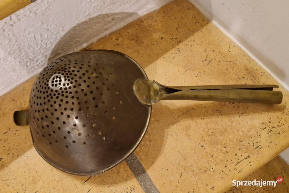 Stary durszlak miedziany antyk do zawieszenia Lublin