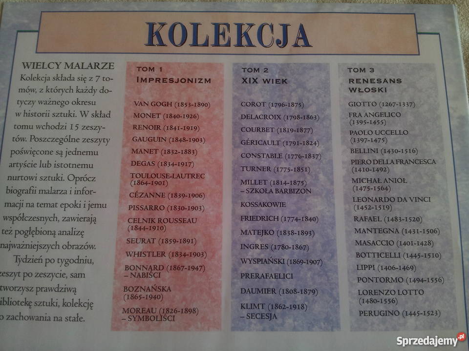 Ogromna kolekcja Wielcy Malarze9 tomówstan Warszawa