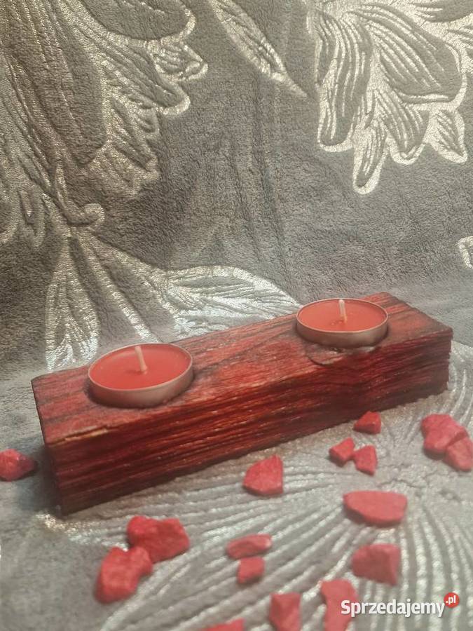 Świecznik Shou Sugi Ban drewno świerkowe Sępopol