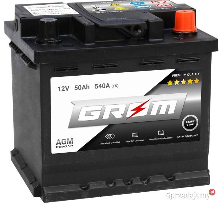 Akumulator GROM AGM STARTSTOP 50Ah 540A Prawy dolnośląskie Wałbrzych