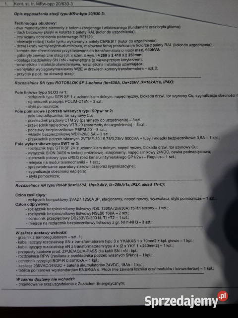 Kontenerowa Stacja Transformatorowa 1504 kV 400 Płock