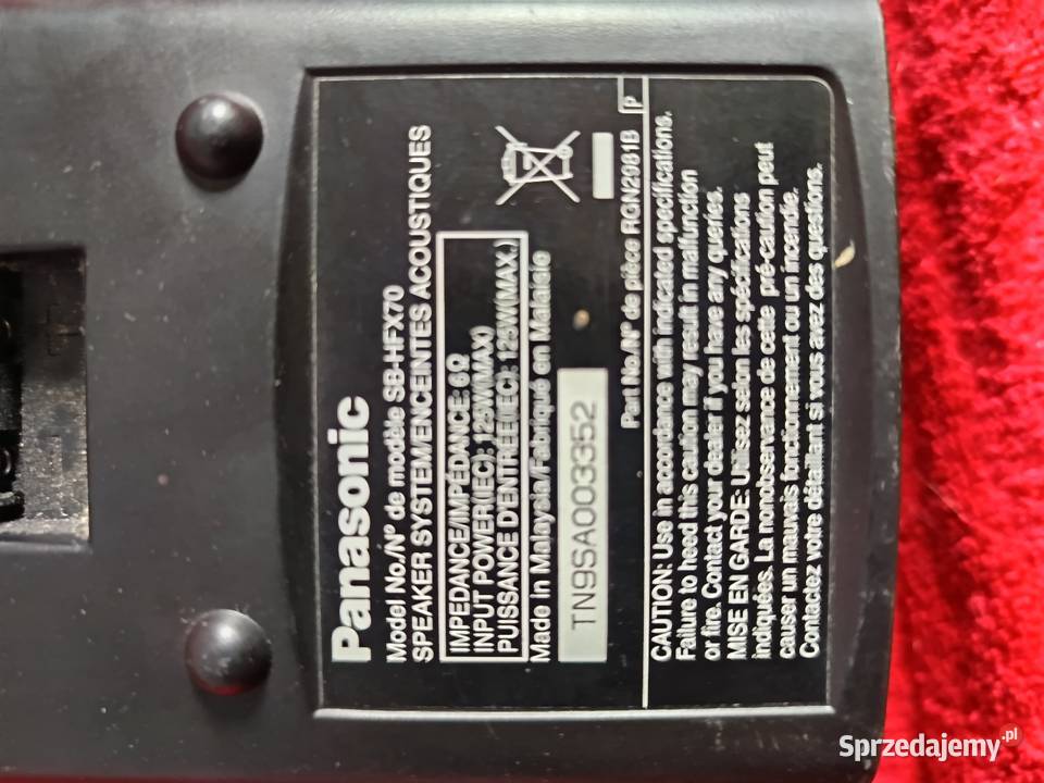 Głośnik Panasonic sbhfx70 Speakers audio