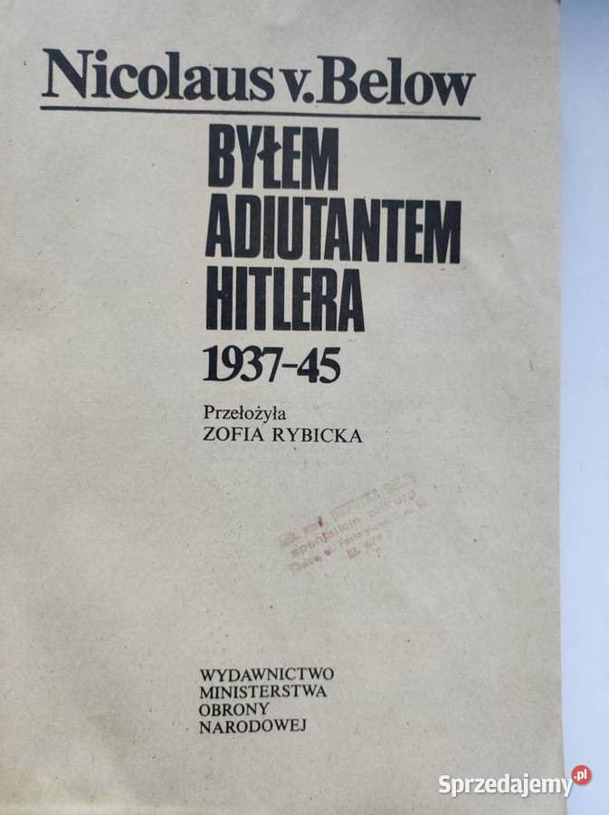 Byłem adiutantem Hitlera 193745 Nicolaus von Kielce