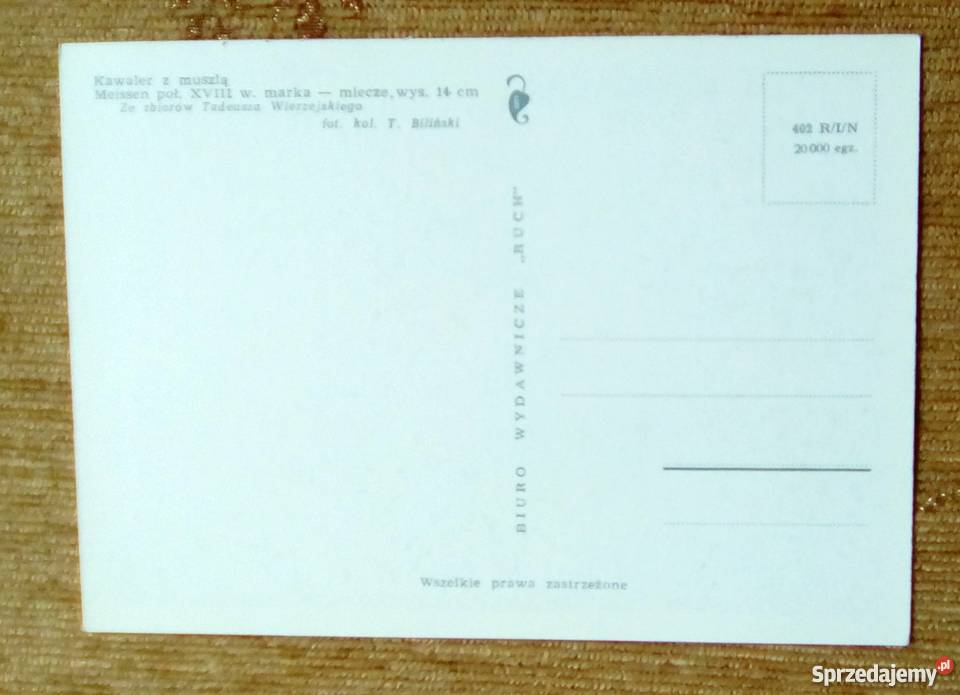 KAWALER Z MUSZLĄ ZE ZBIORÓW TADEUSZA Pocztówki i karty telefoniczne Piszczac