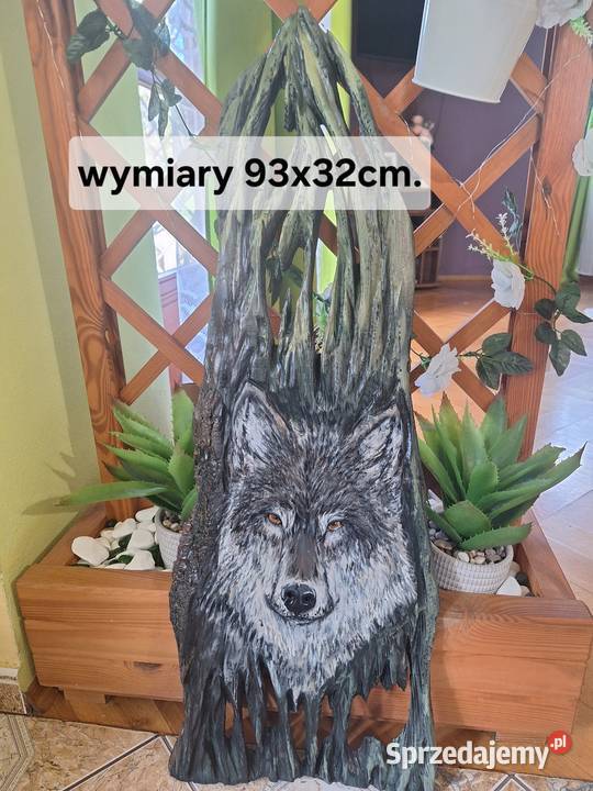 Płaskorzeźba wilk Rękodzieło Strzyżów