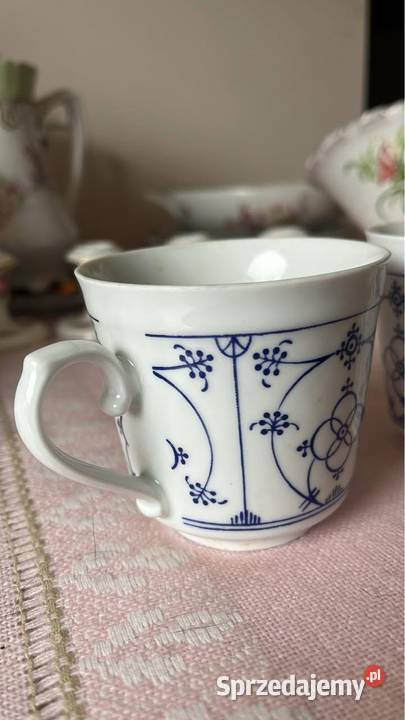 Wzór słomkowyIndisch Blau Filiżanka bez spodka Porcelana i szkło