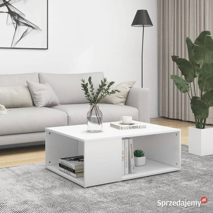 Stolik kawowy biały 90x67x33 materiał Warszawa