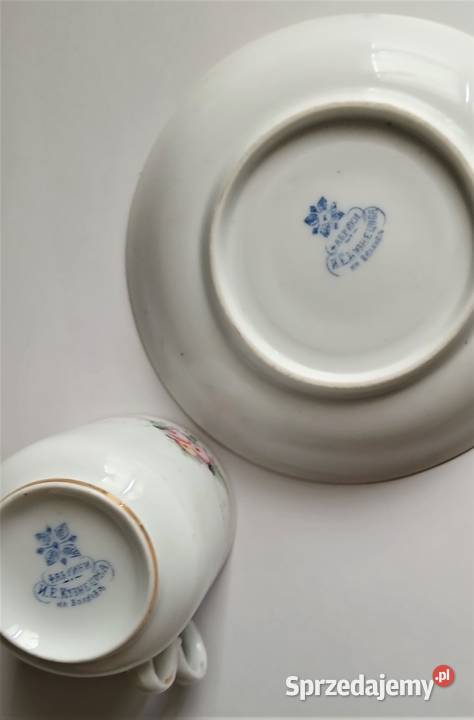 Carska Filiżanka IE Kuzniecow WOŁCHOW ok 1890 Porcelana i szkło
