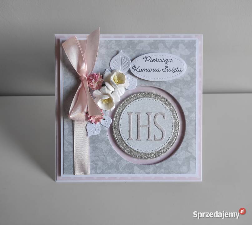 Kartka ręcznie robiona na Komunię Świętą z Łódź
