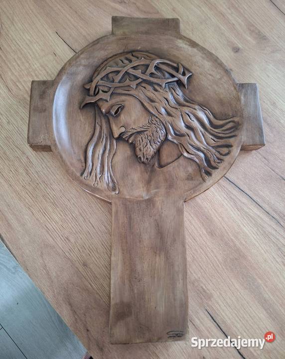 Krzyż Pan Jezus drewniany na ścianę Nowy Radomsko