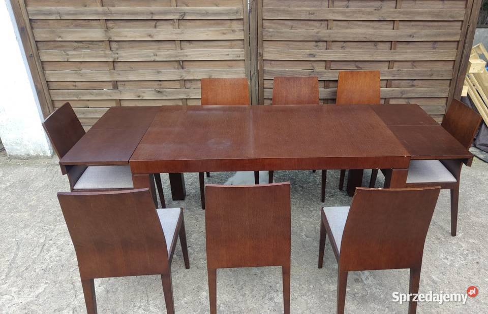 Stół rozkładany 8 krzeseł włoski komplet