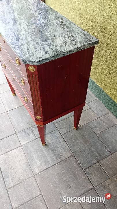 Komoda marmur intarsja Gustawiański XX w Budzyń