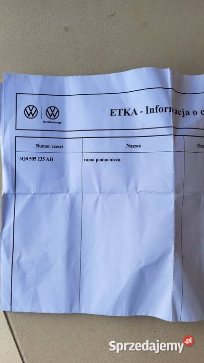 SANKI ZAWIESZENIE TYŁ VW PASSAT B8 Rama sprzedam