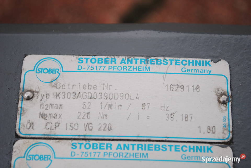 Motoreduktor kątowy 15kw 36obrmin Stqber lubuskie Kargowa
