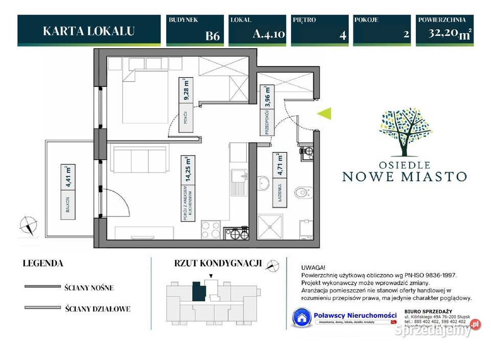 Nowe 2 pokojowe z dużym balkonem 3220 m2 pomorskie Słupsk sprzedam